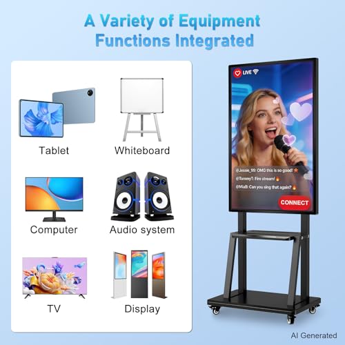 Image of Smart Board, 55 Inch Digital Electronic Whiteboard and Smartboard for Classroom, Screen Mirroring for Live Streaming Capacitive Touchscreen, Displays and Player for Advertisin (Board Only)