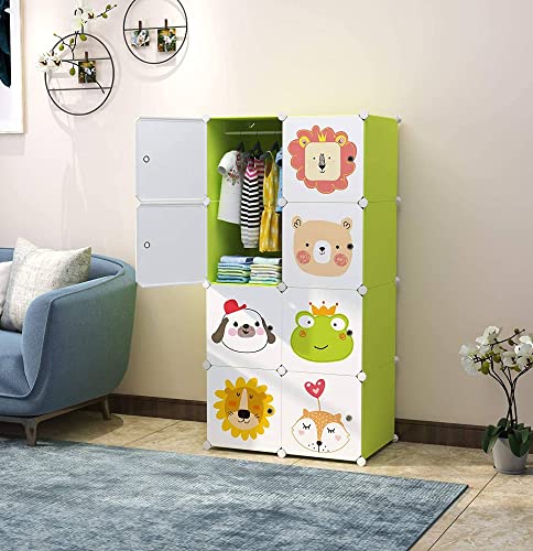 Image of Multi-Purpose Plastic Soft Sheet Wardrobe Storage Rack Closest Organizer for Clothes Kids Living Room Bedroom Small Accessories Wardrobe Organizer for Clothes (Green), 142 Cm, 71 Cm