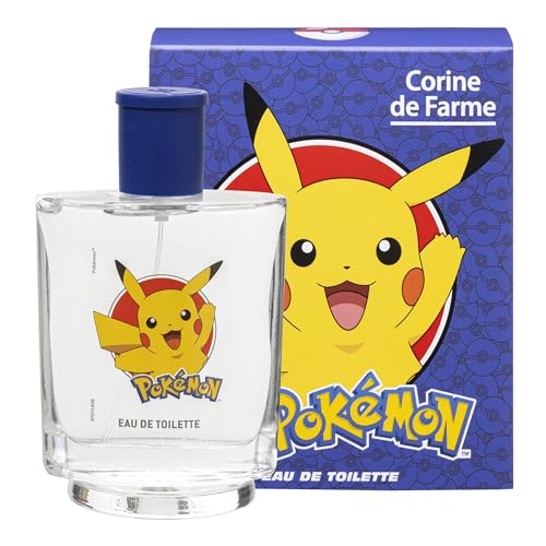 Corine de Farme, Eau de Toilette 50ml Pokémon- Parfum Enfant Frais et Électrisant - Notes de Jasmin, Pomme, Ananas, Menthe - Parfum Idéal pour Garçons -...