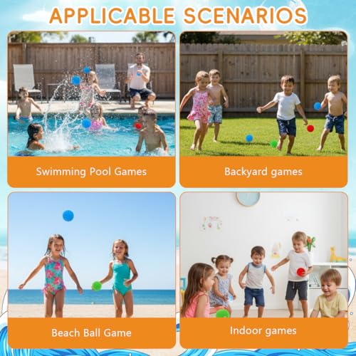 Image of PATPAT 21Pcs Pom Pom Water Balloons, Soft Sponge Pool Water Balls in 3 Colors, Lightweight Floating Ball Toys for Pool Party, Bath, Beach & Swimming Pool, Beach Toys for Kids, 5cm Dia