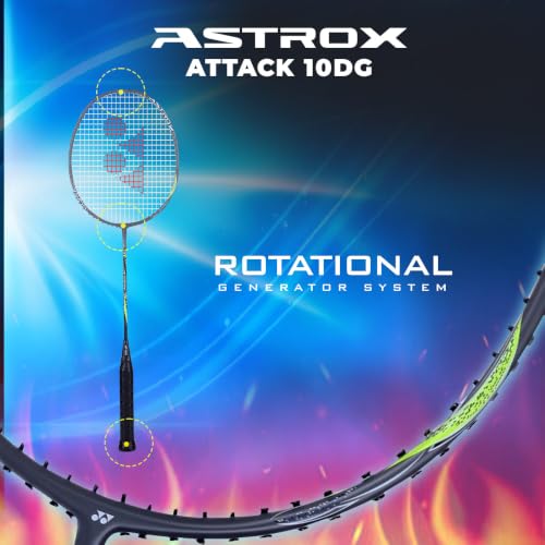 Image of Yonex Astrox Attack 10DG Ultra Strong| Made with Japanese Graphite|Strung Badminton Racquet with Full Cover (80 Grams - 32 Lbs, Legion Blue)