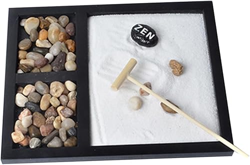 Miniatura 8 de Abaodam 2 piezas de escritorio Sandbox accesorios de escritorio juego de arena juguete casa casa kits de decoración DIY decoración negro Miniture