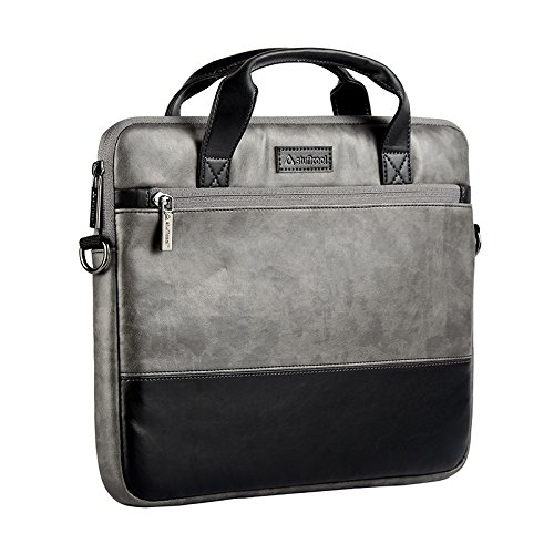 Image of Stuffcool Lush 14 inch inch Black Grey Laptop Bag | Sleeve Messenger Shoulder Bag for 13 inch-13.3 inch inch MacBook Pro, MacBook Air