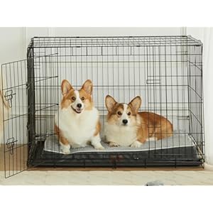 Memory Foam Dog Bed for Crate, Orthopedic Large Dog Bed for Large Dogs, Washable Pet Bed Mat with Removable Cover and Waterproof Lining, 36 Inches, Grey