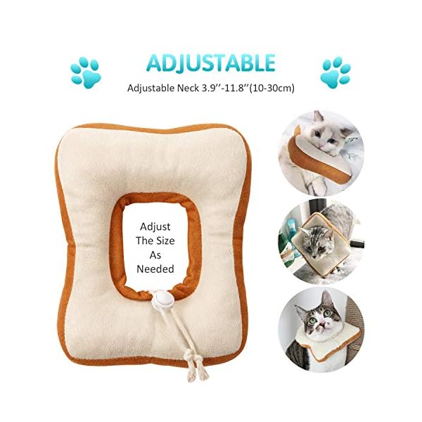 Frienda 2 pieces adjustable cat e-collar cat elizabeth collar cute toast neck cone collar adjustable cat cone collar with soft edge for kitten and cats - image 3