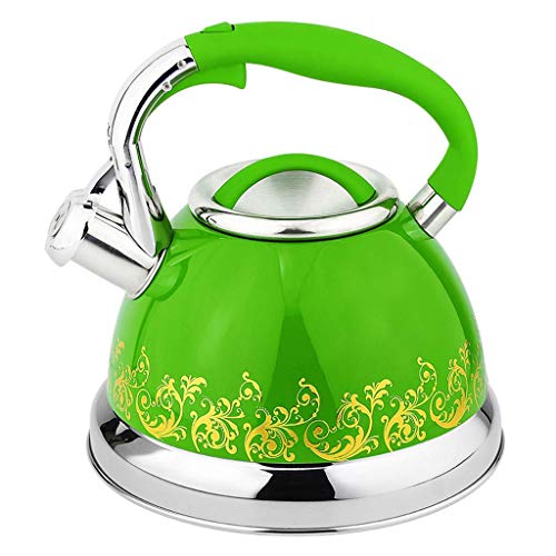 Edelstahl-Wasserkocher Mit Klappgriff Leichtes Pfeif-Teatop Mit Traditionellem/Retro-Auslauf Für Kochfeld Oder Kochfeld, 3 L