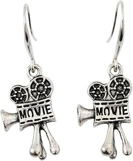 | Vintage Movie Camera Earrings – Silver Film Jewelry for Filmmakers and Cinema Lovers – Gift for Directors - Cinematic Earrings for Actors and Film School Graduates, and Film School Graduates