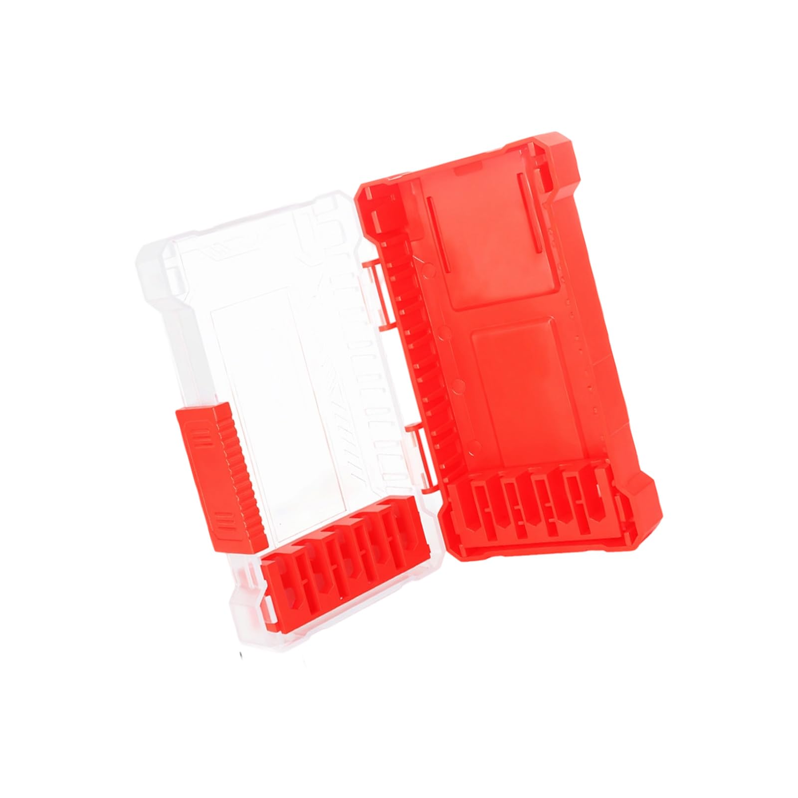 YHAILI Heavy Duty Drill Bit Organizers Box Holder Removable Compartments Tool Storage Case Portable Design Nonslip Base