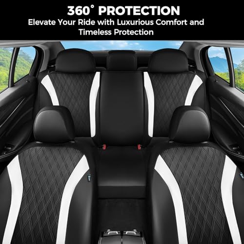 Image of FLORICH Seat Covers, Car Seat Covers Full Set, Waterproof Leather Car Seat Protector, Front and Rear Seat Covers for Cars, Automotive Seat Covers Universal Fit for Most Cars Truck SUV
