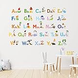DECOWALL DA-1708 My First Alphabet ABC with Pictures Kids Wall Decals Wall Stickers Peel and Stick Removable Wall Stickers for Kids Nursery Bedroom Living Room