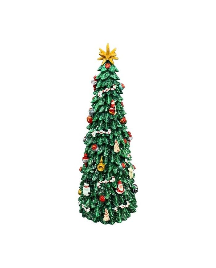 CHIANESE Carillon Albero di Natale Noél, decorazione natalizia musicale in poliresina e metallo, 12x12x30 cm, albero colorato, ideale per creare atmosfera magica nelle feste