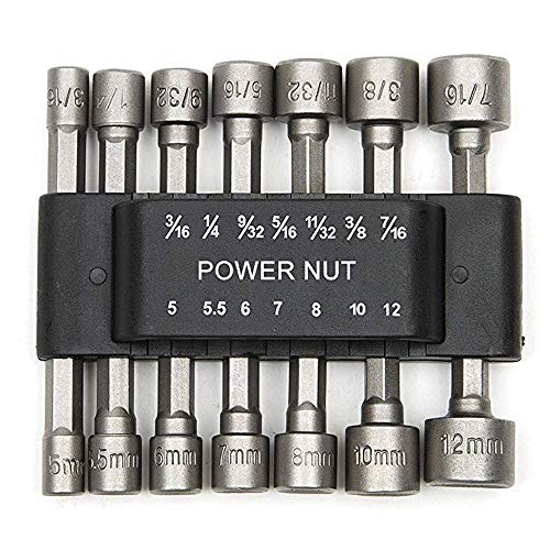 14Pcs Power Nut Driver Drill Bit Set, 1/4” Hex Socket Adapter Bolt Drivers Repairing Tool Kit, Suitable For Quicker Change Chuck, Electric Screwdriver, Hand Drill, Pneumatic Drill, Lithium Drill #TOP1