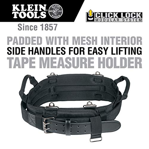Klein Tools 55919 Tool Belt, Electrician Tool Belt For Use With Modular Pouches From Klein Tools Click Lock Modular System, Size L #TOP1