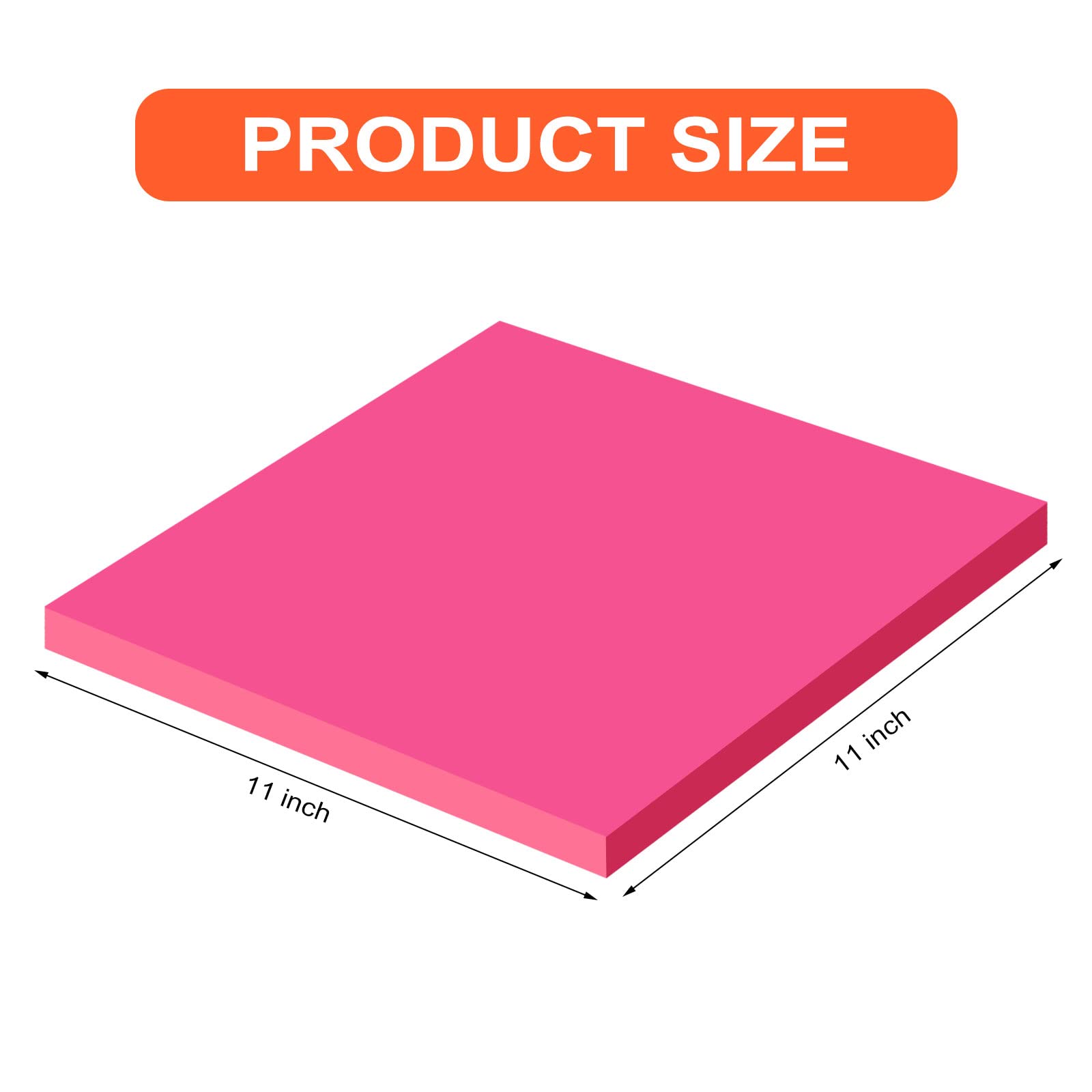 Zubebe Jumbo-Haftnotizen, 27,9 x 27,9 cm, leuchtende Farben, große selbstklebende Notizblöcke, quadratisch, für Büro, Zuhause, Schule, 25 Blatt