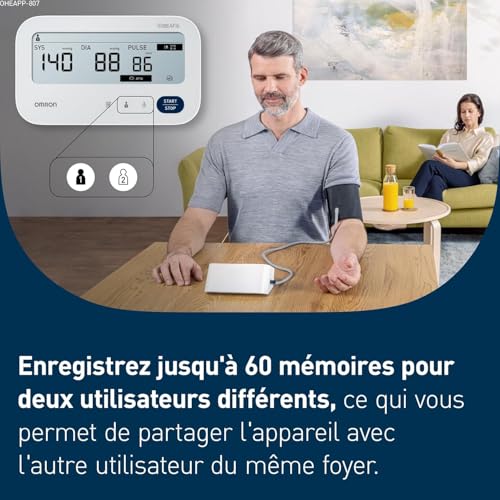 OMRON X3 Comfort AFib Tensiomètre Bras, Détection de l'AFib – vue 3