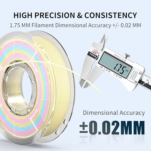 Image of RAMBERY Matte PLA 3D Printer Filament Bundle Upgraded Multicolored Filament 1.75mm 4 Packs Multi Color Change 3D Printing Filament for Most 3D Printers, 4 Spools 250g Each (Total 2.2lbs)