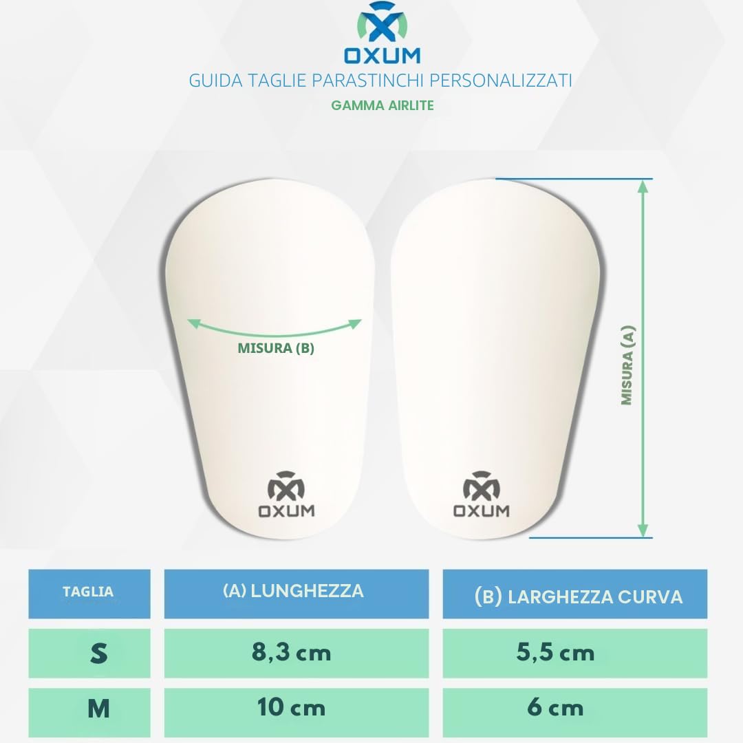 Oxum Sport - Parastinchi da Calcio Personalizzati Mini per Bambini e Adulti - Include Numero, Foto, Nome e Stemma - Sacchettino per parastinchi in omaggio - M 10x6cm / S 8,3x5,5cm