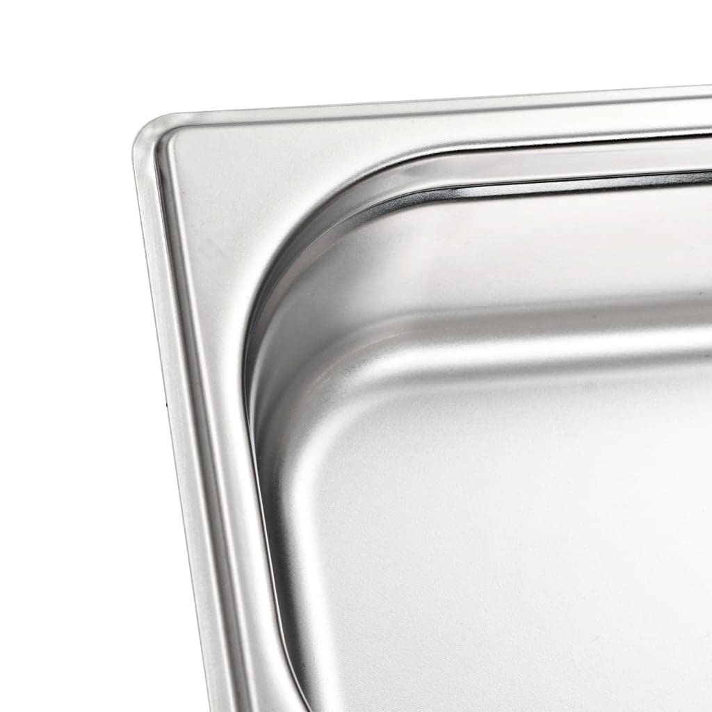 Generico Contenitori Gastronorm 8 pz GN 1/4 65 mm in Acciaio Inox,Argento,2.57kg,50901
