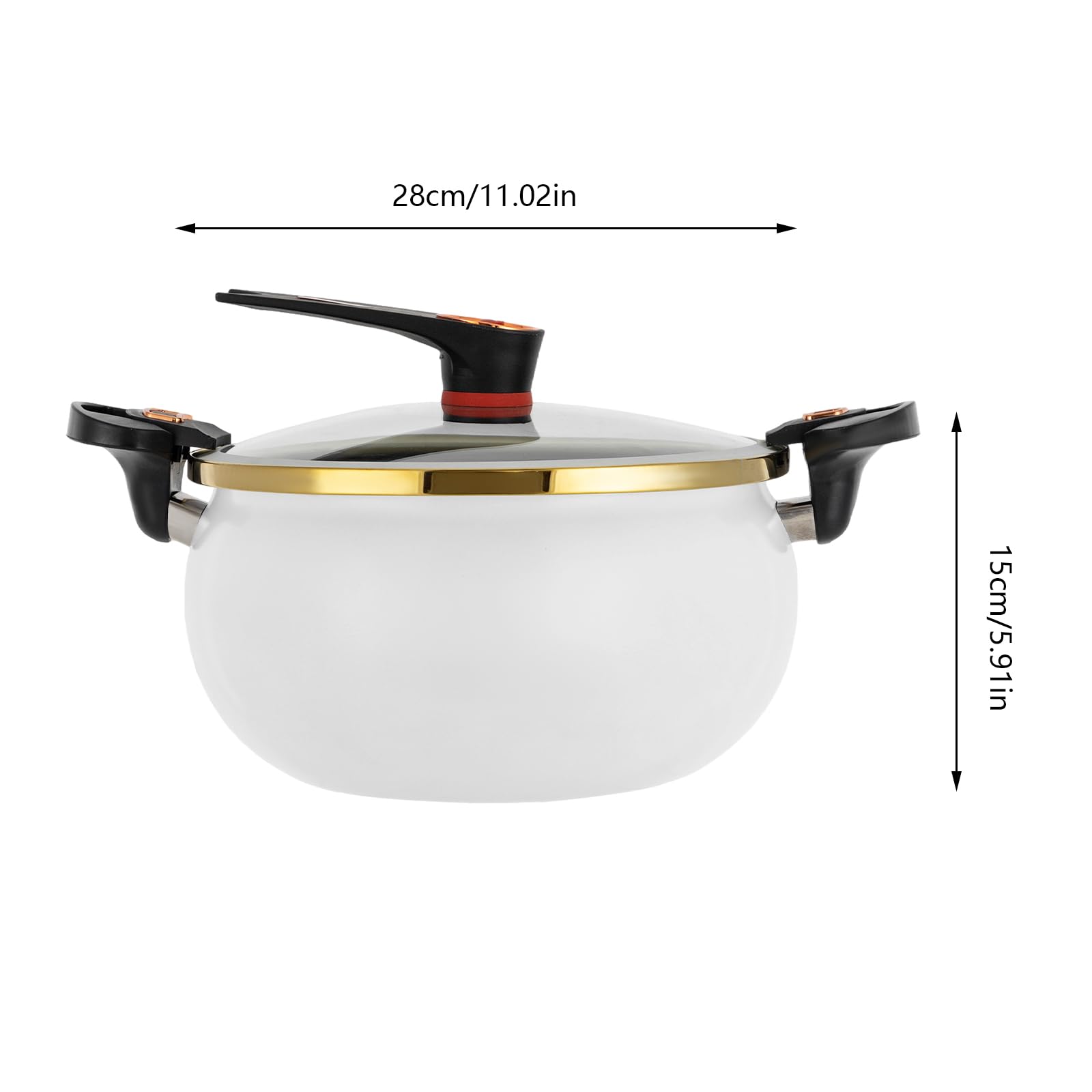 8 Qt Micro Pressure Cookware Stock Pot - Pumpkin Shaped With Detachable Handle, Glass Lid For All Stoves