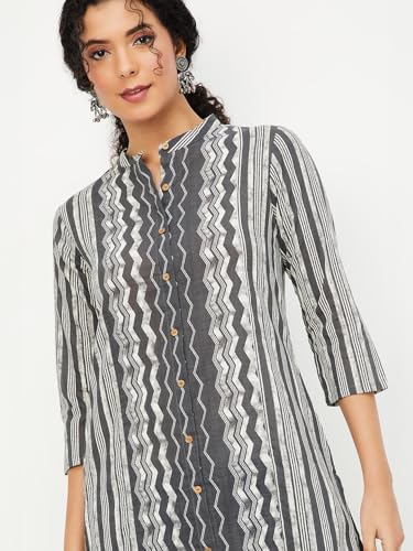 Image of Max Women's Cotton Blend Printed Regular Kurta