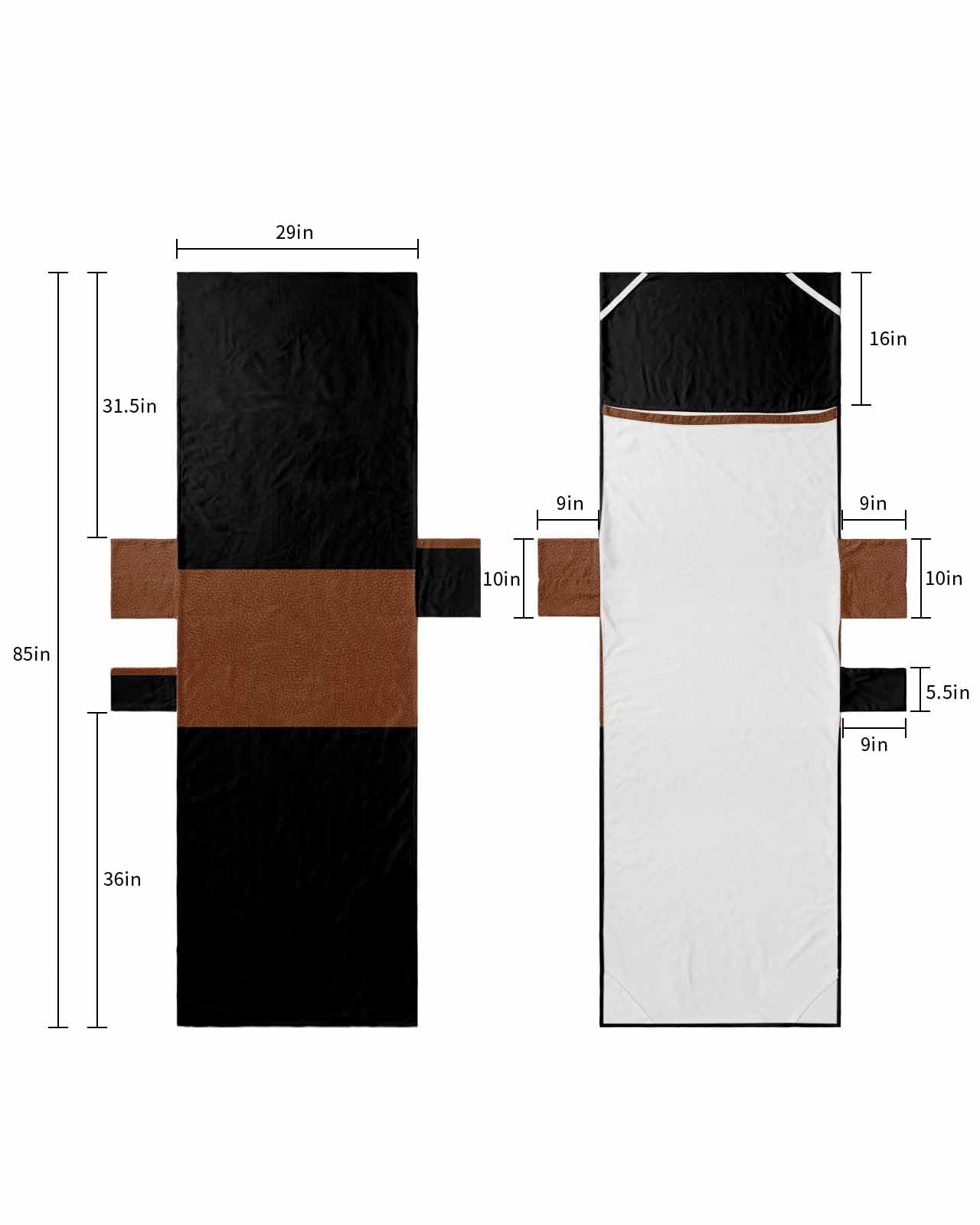 Black Stripes Beach Lounge Chair Towel Cover, Soft Chaise Lounge Towel with Side Pockets Patio Pool Chairs Cover for Beach/Pool Sunbathing 29x85 Contemporary Brown Geometric Stripes Boho