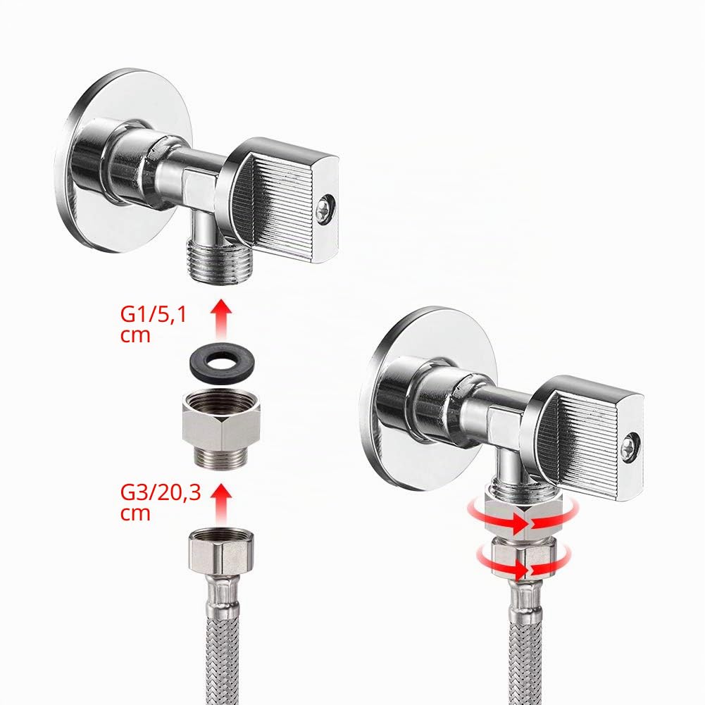 Ibergrif Riduttore Ottone G3/8" x G1/2", Prolunga Riduzione Maschio Femmina, Raccordo Filettato con Guarnizione, Adattatore Riduzione per Tubi Acqua, Set 2 Pezzi