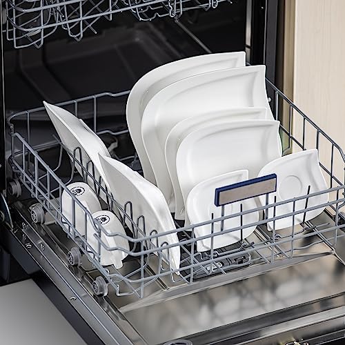 Malacasa Dinnerware Sets, 30 Piece Ivory White Plates And Bowls Sets For 6, Porcelain Square Dinnerware Set With Dinner Plate Set, Soup Bowl, Cup And Saucer, Kitchen Dish Set, Series Elvira #TOP4