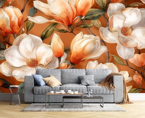 Fotomurales plantas rococó y papel pintado mural seda 200x140cm 4