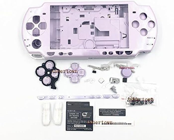 New Replacement PSP 2000 2001 2002 2003 2004 Series Console Full Housing Shell Cover with Button Set - Light Purple image 2