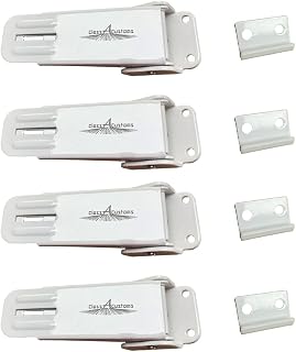 classAcustoms | Four (4) Pack of White Non-Locking Fold Down Camper Latch and Catch | with Screws