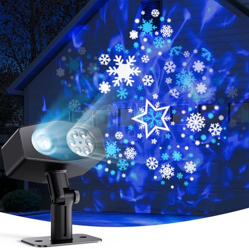 Govee Outdoor Decoration Projector Light, Upgraded LED Snowflake Projector, IP67 Waterproof, 180°...