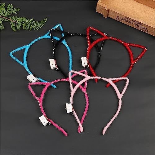 REQO 10 Pieces Cat Ears Headbands Set,LED Cute Cat Light Up Head Accessories,Glowing Girls Headdress Party Supplies for Night Clubs Raves - Image 4