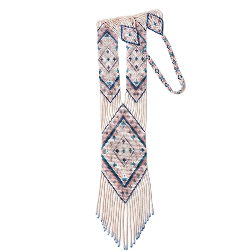 Collier gerdan ukrainien de haute qualité LKBEADS tissé main aux motifs losanges