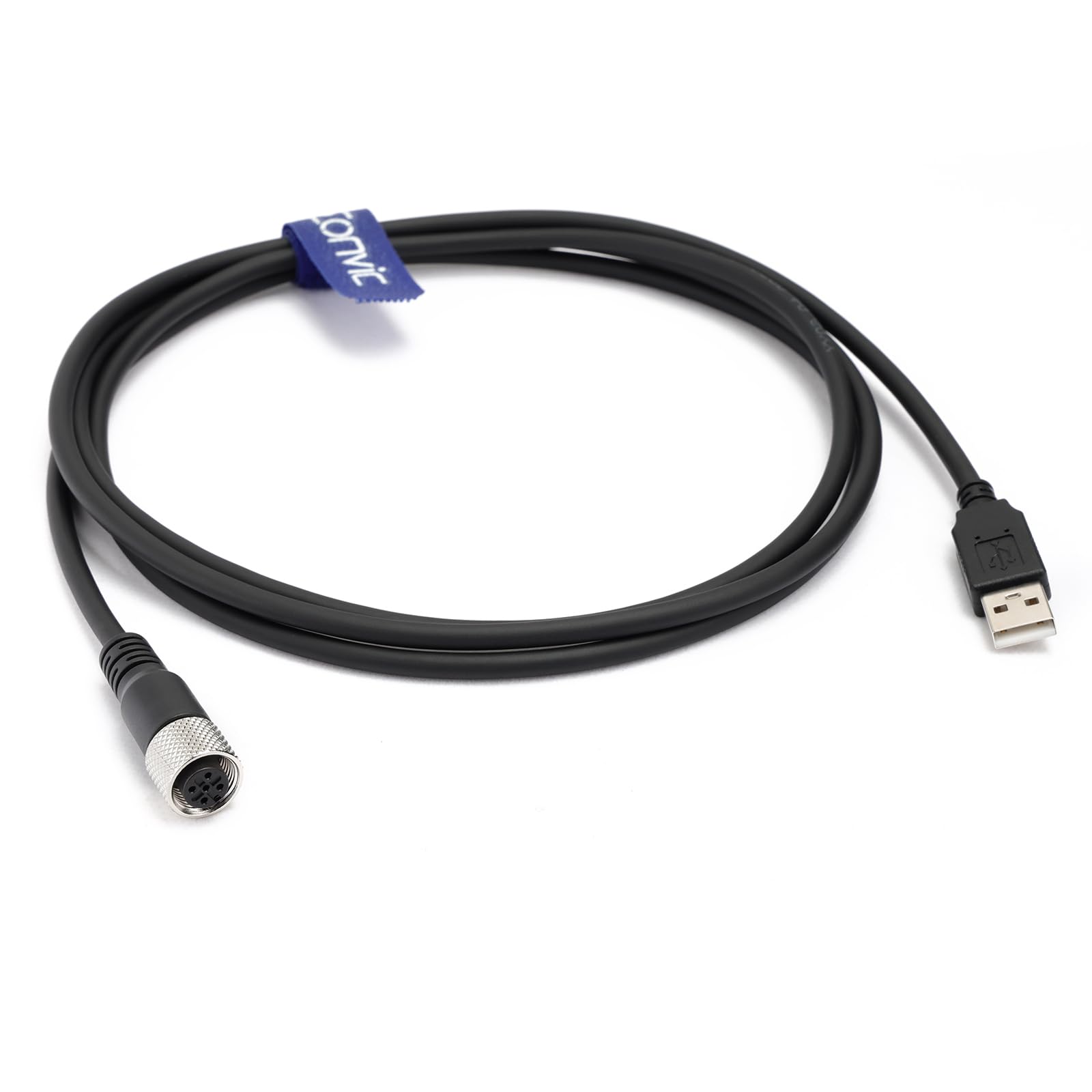 Cavo di connessione dati industriale M12 5 pin A femmina a USB 2.0 maschio, cavo di connessione dati ad alta flessione schermato, modellato, IP67, impermeabile, 2 m