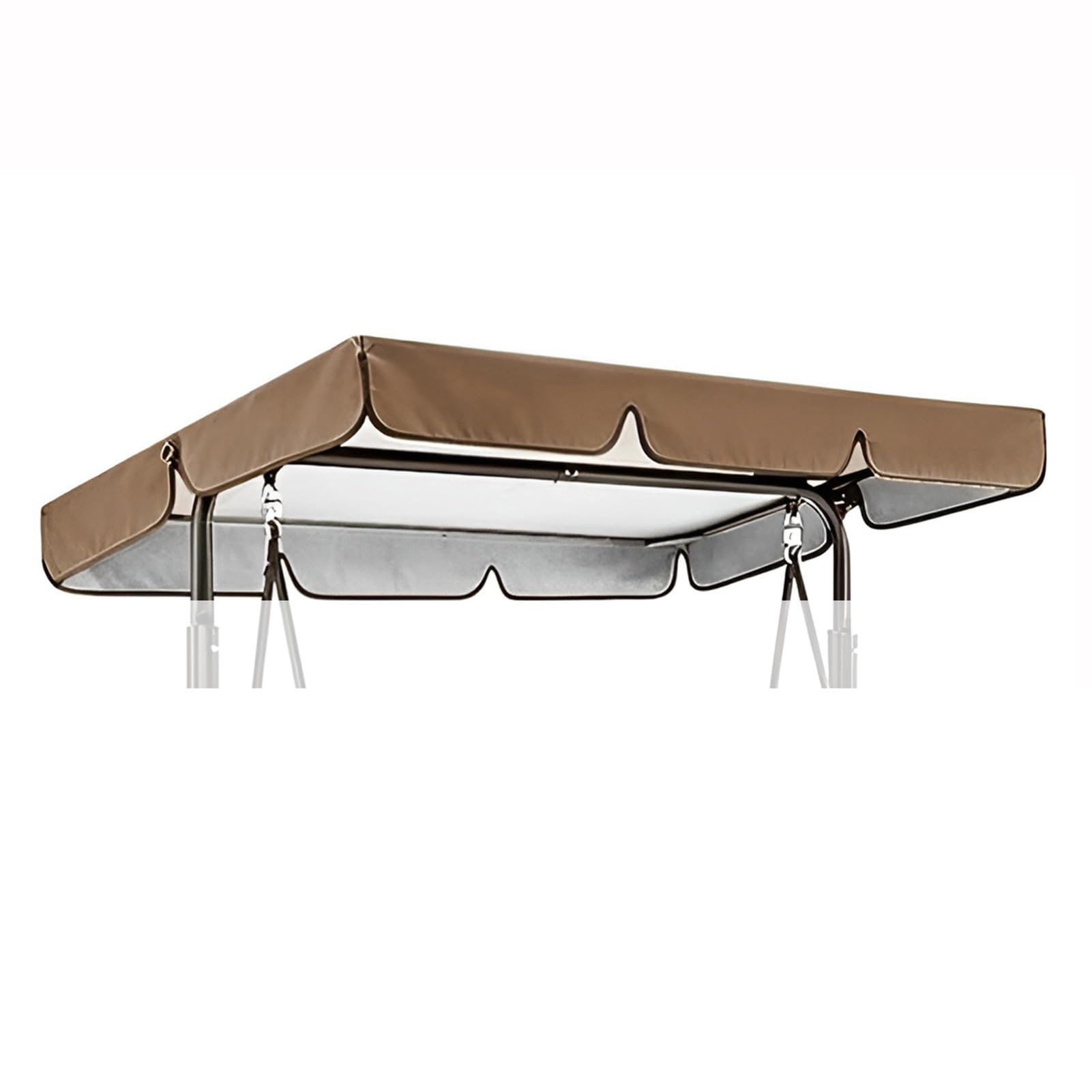 Toit de Balancelle 2/3 Places, Toile de Rechange pour Balancelle de Jardin, Imperméable Anti-UV, Housse de Rechange Extérieure(Brown,164x114x15cm/64x45x6in)