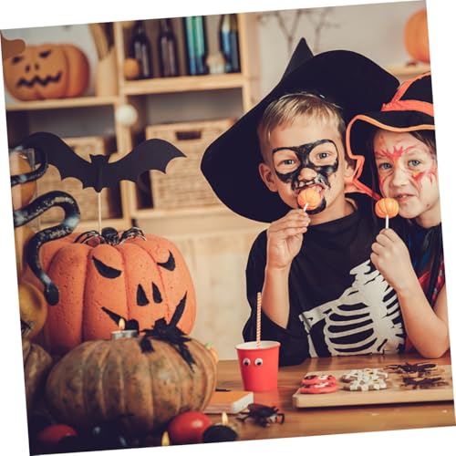 100 pitillos de papel Kraft para fiesta Halloween miniatura 4