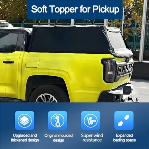 KDUTDS 8FT Truck Bed Soft Topper Tonneau Cover Compatible for Ford F150 F250 F350 F450 Super Duty 2017-2025 8'2" (98.1") Long Box Foldable Camper Shell Truck Top Accessories