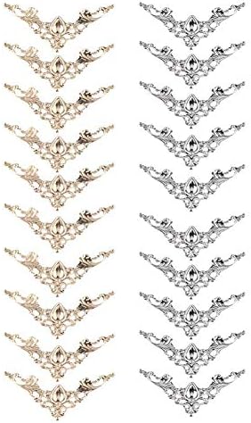 Antique Box Corner, 20Pcs Metal Corner Protectors Guard Edge Decorative Cover Pad for Book Scrapbooking Albums Menus (Sliver)