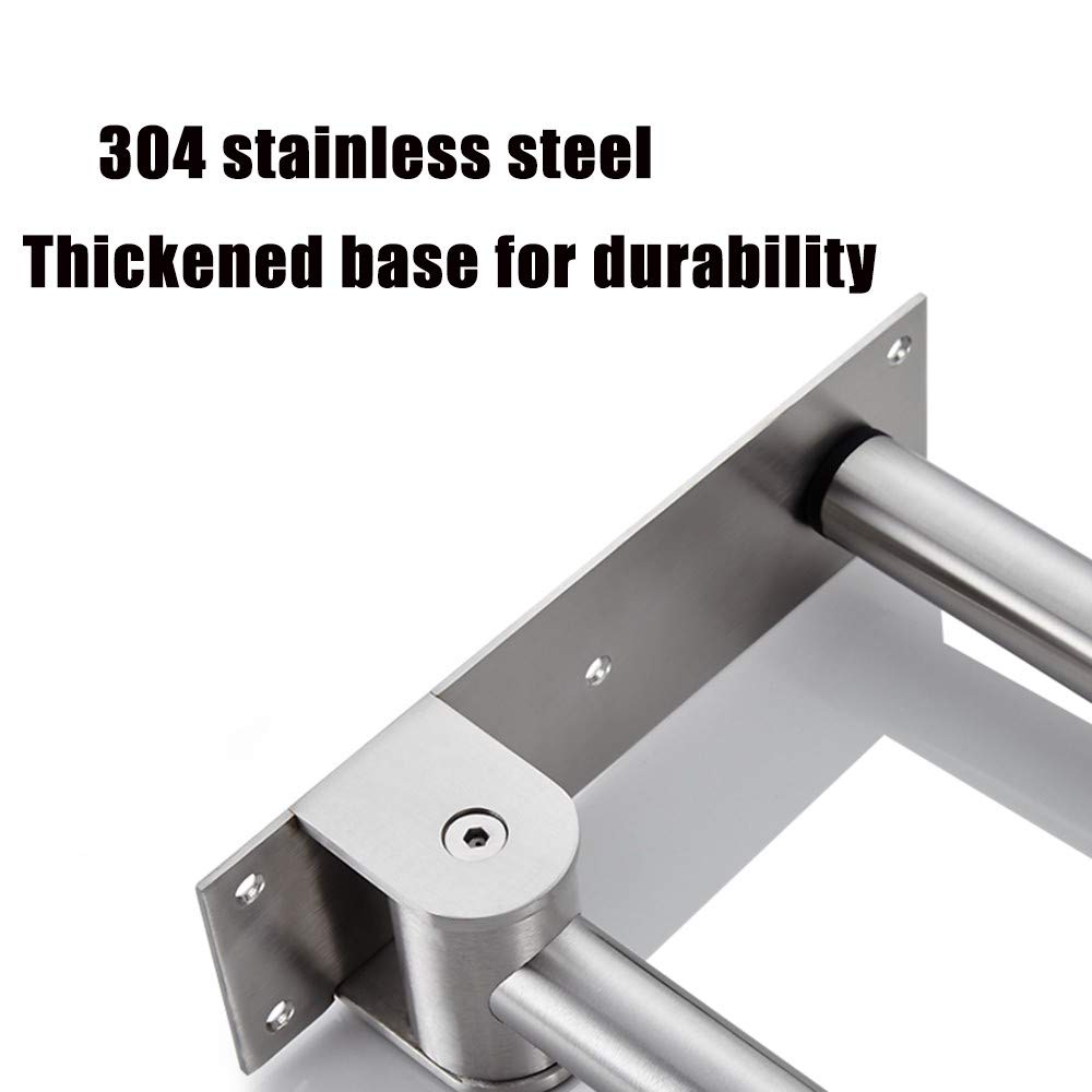 Maniglia di Sostegno Pieghevole a 90° per disabili Maniglia di Sostegno in Acciaio Inossidabile per Anziani nella Toilette e nel Bagno Supporti di Sicurezza Guide Antiscivolo 60 cm