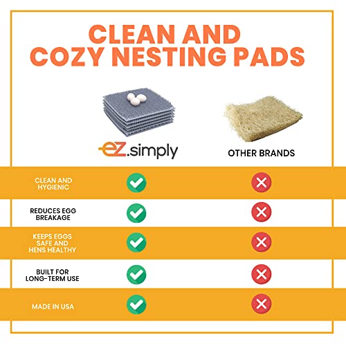 EZ.SIMPLY Waschbare Nistunterlagen für Geflügel, mit sicherem Eierrollen, Hühnereinstreu, 30 x 32,4 cm, Grau, 6 Stück – Bild 6