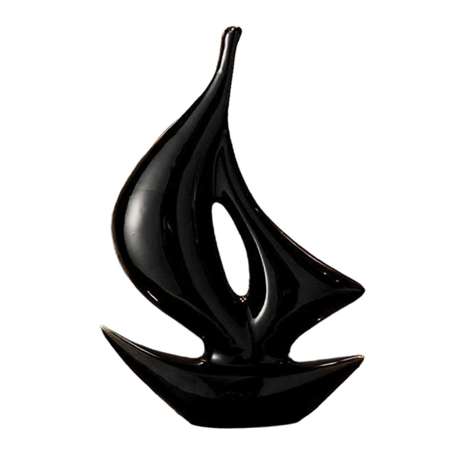 TWISAXC Nautical Sailboat Sculpture Elegant Artwork For Desk Decor Sailboat Figurine Crafts Ornament Desktop Artwork