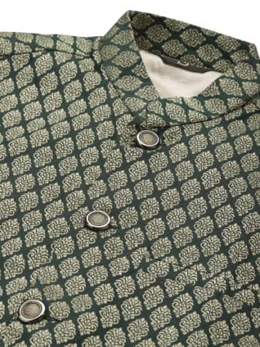 Image of SOJANYA (Since 1958, Men's Silk Blend Grey Kurta Pyjama & Silk Blend Jacket Combo
