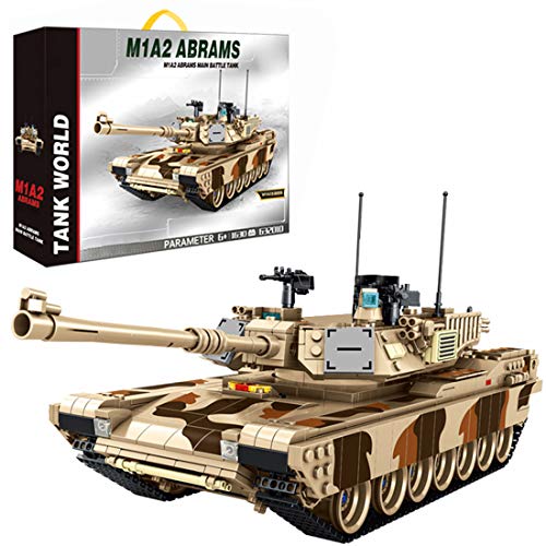 Flye Militär Panzer Bausteine für M1A2 Abrams Main Battle Tank, 1630 Klemmbausteine Militärischer Panzer Bausteine Kit…