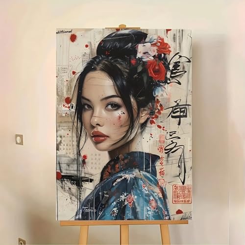 Toile portrait féminin chic haut de gamme pour une décoration de salon