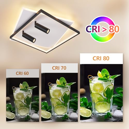 Plafonnier LED variable 62W noir GBLY de 52 cm avec télécommande - 5