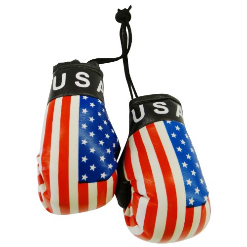 G Ganen USA Country Flag Mini Boxing Gloves to Hang Over Your Automobile Mirror United States
