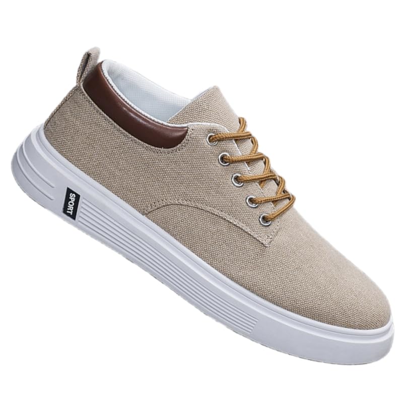 Men's Sports Shoes, Casual lace-up high-top Sneakers, Featuring a Thick Sole, Breathable Fabric Upper, Round Toe Design, and a Comfortable Shoe Style Suitable for All Seasons to wear.