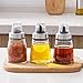 [Lot de 3] Flacon distributeur d'huile d'olive 180 ml/6 oz/pot à épices/récipient à condiments/boîte d'assaisonnement/ensemble de burette en verre pour cuisine et barbecue, carafe à sauce/vinaigre