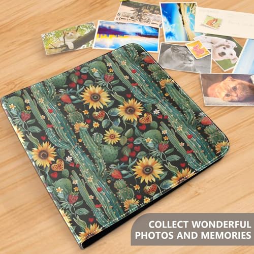 Álbum de fotos ALAZA con cubierta de cuero sintético PU, diseño de tres anillos, para bodas, viajes y recuerdos familiares miniatura 4