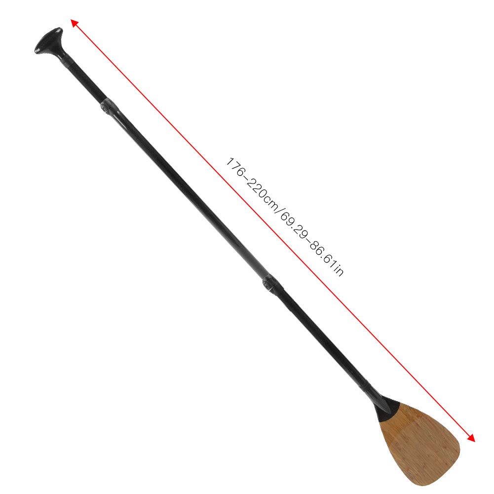 Carbon Paddel Set, 3-teilig Verstellbares SUP Paddel für Kajak Surfbrett Schlauchboot, Kohlefaser Ruder Zubehör für Stand Up Paddle Wassersport und Freizeit